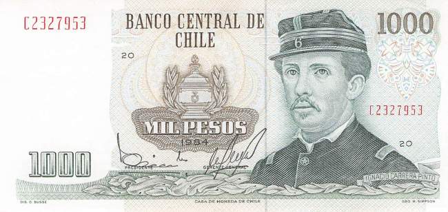 1000 Pesos p154c Chile 1984